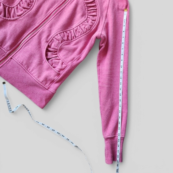 Lululemon Cuddle Up Jacket Sweatshirt Heathered Paris Pink Size 10 - Picture 13 of 14